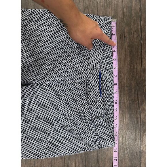 Kenar Royal Blue White Patterned Ankle Business Pants Size 4 - Picture 13 of 13